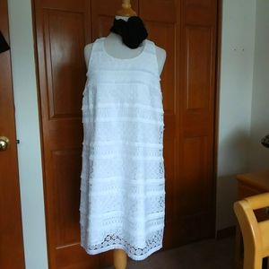 Lilly Pulitzer Sleeveless Lace Sheath White Lined Dress 12